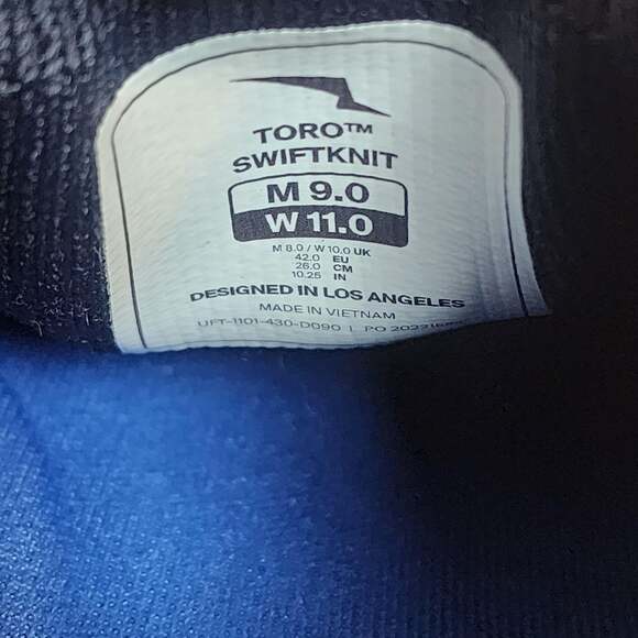 Wolf & Shepherd Toro SwiftKnit Shoes Mens Size 9 Blue Knit Sneakers Comfort